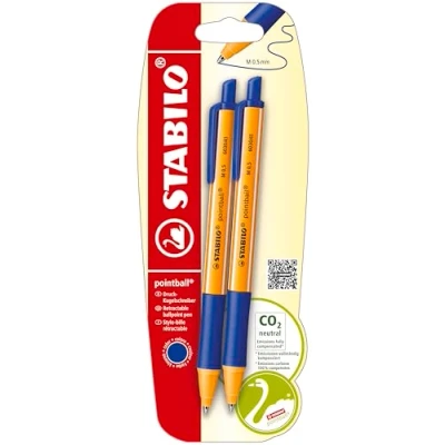 Abbildung von Druck Kugelschreiber STABILO pointball 10x 2er Pack blau