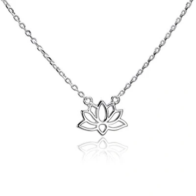 Abbildung von MATERIA Lotusblume Kette Silber 925 Halskette mit Lotusblüte Anhänger klein für Damen 40 45cm verstellbar CO 32