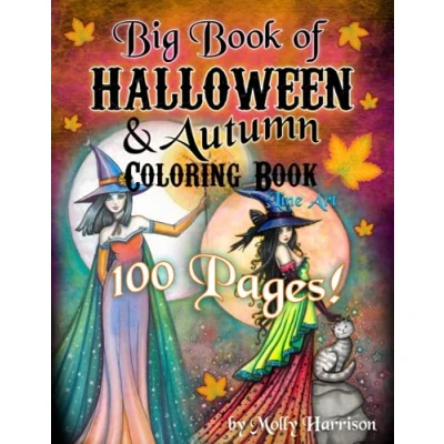 Abbildung von Big Book of Halloween and Autumn Coloring by Molly Harrison: 100 pages Themed Illustrations to Color!