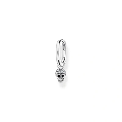 Abbildung von Thomas Sabo Damen Einzel Creole geschwärzt Totenkopf Zirkonia 925 Sterlingsilber CR706 643 14