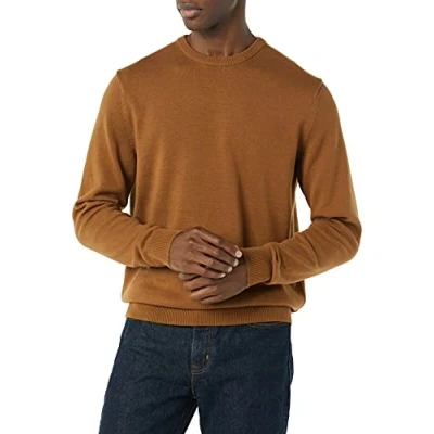 Abbildung von Amazon Essentials Herren Pullover mit Rundhalsausschnitt (in Übergrößen erhältlich), Toffee Braun, L