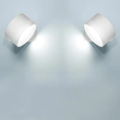 Abbildung von Anmossi LED Wandleuchte Innen,2 Stück,Wandlampe mit Akku,Touch Control,3 Helligkeitsstufen 3 Farbmodi,360 drehbare,für Wohnzimmer Schlafzimmer TreppenhausFlur kabellose wandleuchten (Weiß)