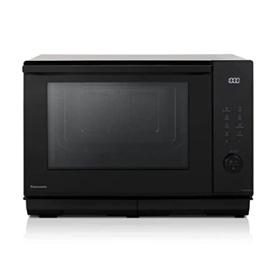 Abbildung von Panasonic NN DS59NMETG 4 in 1 Kombination aus Mikrowelle &amp; Grill, Flachbett, 27 Liter, 1000 W, Garen auf zwei Ebenen, Genius Sensor, 32 automatische Programme, Grillschale, leicht zu reinigen, Schwarz