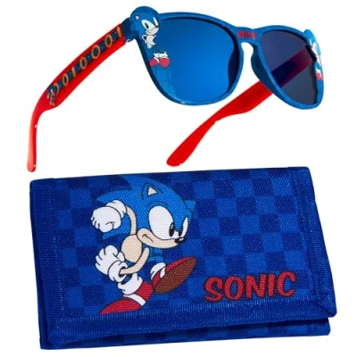 Abbildung von SONIC THE HEDGEHOG Sonnenbrille UV Schutz &amp; Geldbeutel Kinder Set