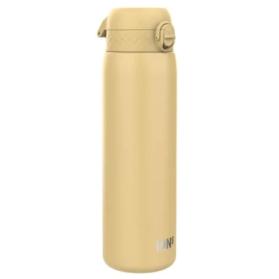 Abbildung von ION8 1 Liter Leicht Edelstahl Trinkflasche, Nicht IsoliertAuslaufsicher, Einhandöffnung, Sichere Verriegelung, Spülmaschinenfest, Klappdeckel, Tragegriff, zu Reinigen, Wüste