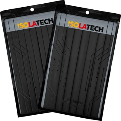Abbildung von ISOLATECH Schrumpfschlauch Set Bündel 3:1 ohne Kleber unbeschriftet Schwarz Ø12mm 2,0 Meter in 10Stk x 20cm und Ø15mm 1,4 7Stk