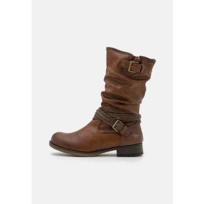 Abbildung von Mustang Cowboy/Bikerboot, Damen, Größe: 38, Cognac Schuhe