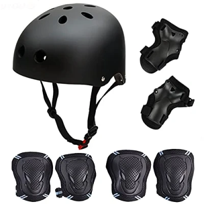 Abbildung von SelfLove Skateboard/Skate Protektoren Set mit Helmet Skate Knie Pads Elbow Handgelenkschoner für Roller Skate, BMX, Bike und Anderen Extreme Sports,für Kopf