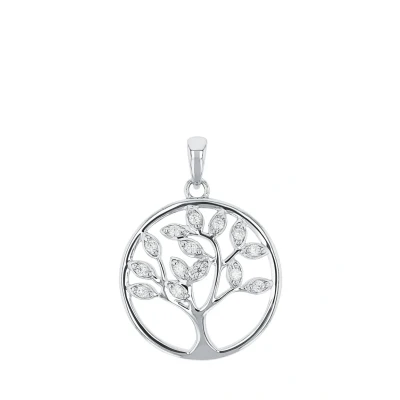 Abbildung von Amor Motivanhänger 925 Sterling Silber Damen Anhänger, mit Zirkonia synth., 2 cm, Silber, Rose, Kommt in Schmuck Geschenk Box, 2031041