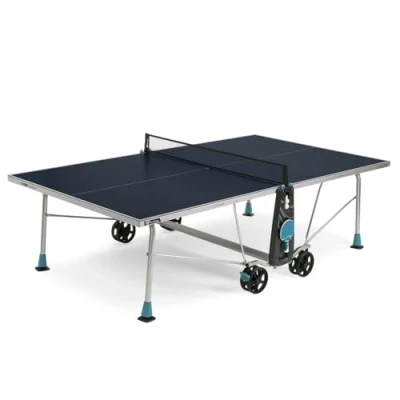 Abbildung von CORNILLEAU 200x Outdoor Tischtennisplatte Klappbar Wetterfest 5 mm Melaminharzplatte 10 Jahre Garantie Tischtennistisch für draußen Turniermaße Blau