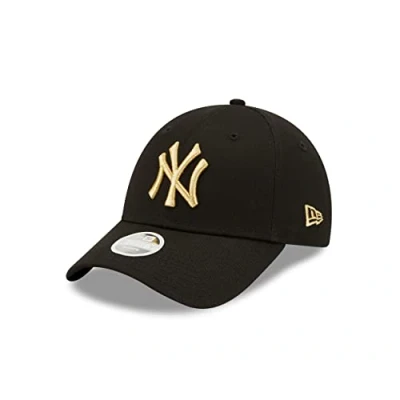 Abbildung von New Era York Yankees Cap Hut Kopfbedeckung Strapback Verschluss verstellbar Damen Frauen schwarz Gold One Size