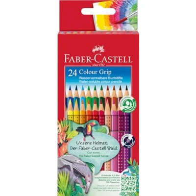 Abbildung von FABER CASTELL 112424 Buntstifte Set Colour Grip 2001, 24 Stück im Kartonetui