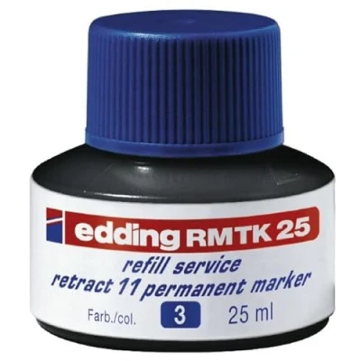 Abbildung von edding RMTK 25 Nachfülltinte blau ml mit Kapillarsystem, ideal zum sauberen und unkomplizierten Nachfüllen der Permanentmarker retract 11
