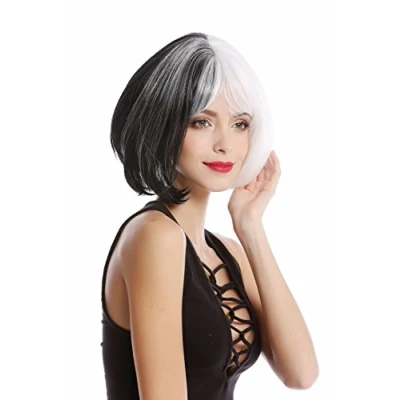 Abbildung von WIG ME UP GF W2289 1+1001 Perücke Damenperücke Qualitätsperücke Cosplay kurz Bob Longbob halb schwarz weiß