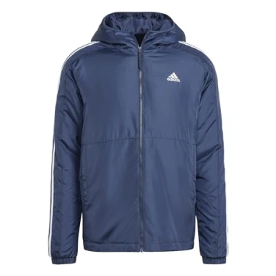 Abbildung von adidas Herren Essentials 3 Stripes Insulated Hooded Jacket Jacke, Legend Ink, M