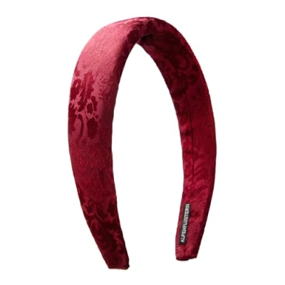 Abbildung von Alpenflüstern Trachten Haarreif Jaquard Damen Haarschmuck, Haarband rutschfest fürs Dirndl (dunkel rot) ADV152