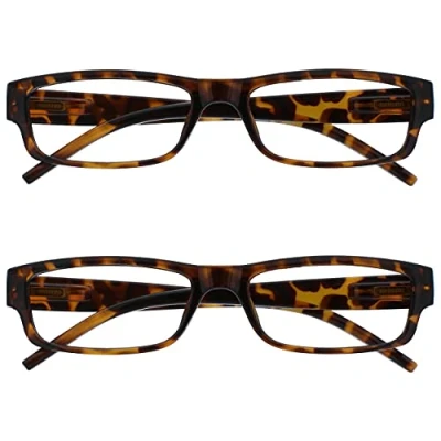 Abbildung von Die Lesebrille Unternehmen Braune Schildpatt Leicht Komfortables Leser Wert 2er Pack Herren Frauen RR32 2 +2,00