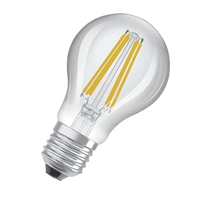 Abbildung von OSRAM LED Stromsparlampe, Filament Birne mit E27 Sockel, Warmweiß (3000K), 5 Watt, ersetzt herkömmliche 75W Leuchtmittel, besonders hohe Energieeffizienz und stromsparend, 1er Pack