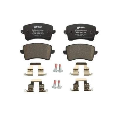 Abbildung von BRECK 24606 00 554 10 Bremsbelagsatz Keramik mit Anti Quietsch Blech, Bremssattelschrauben ohne Zubehör AUDI: A4 B8 Avant, Q5, A5 Sportback