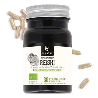 Abbildung von Reishi Bio * Plantae® pflanzliche Kapseln Stärkt die natürlichen Abwehrkräfte das Immunsystem (30 Kapseln)