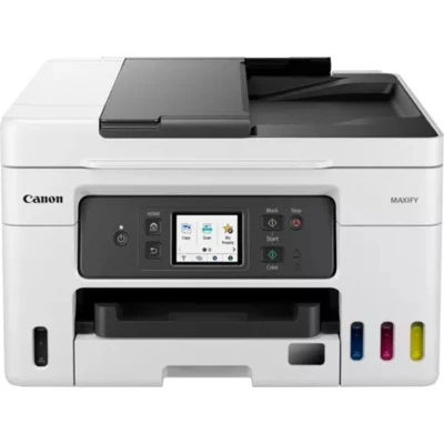 Abbildung von Canon MAXIFY GX4050 MegaTank Multifunktionsdrucker 4in1 (Tintenstrahl, Druck, Kopie, Scan, Fax, ADF 35 Blatt, WLAN, LAN, Touch LCD, Duplex, niedrige Seitenkosten, hohe Reichweite, gerader Einzug) weiß