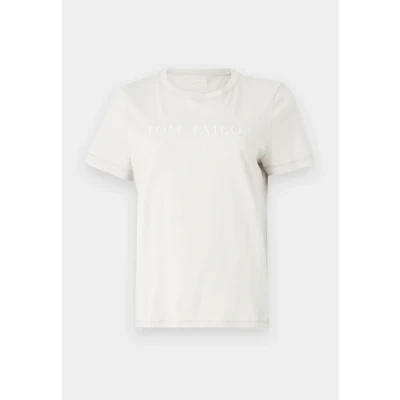 Abbildung von TOM Tailor LOGO Print Tshirt print, Damen, Größe: XXL, Clouds grey