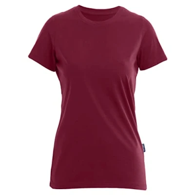 Abbildung von HRM Damen Luxury Round F T Shirt, Bordeaux/Burgundy, XL