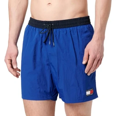 Abbildung von Tommy Hilfiger Heritage Medium Drawstring Badeshorts, Herren, Größe: Large, Pink poppy