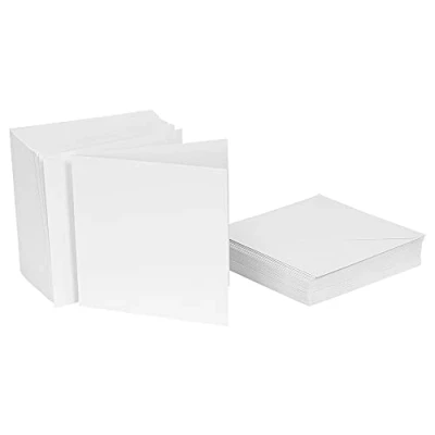 Abbildung von Ideen mit Herz Klappkarten Set blanko Faltkarten Umschlag 50 Karten &amp; Umschläge zum Selbstgestalten (Kartengröße 14,5 x cm quadratisch)