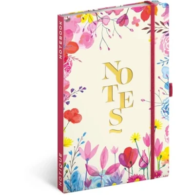 Abbildung von NOTIQUE Notizbuch Liniert mit Gummiband 13x21cm ca. A5, Designer Hardcover Notebook, Notizblock, Notizheft, Journal, Tagebuch für Erwachsene, Damen (Frühling)