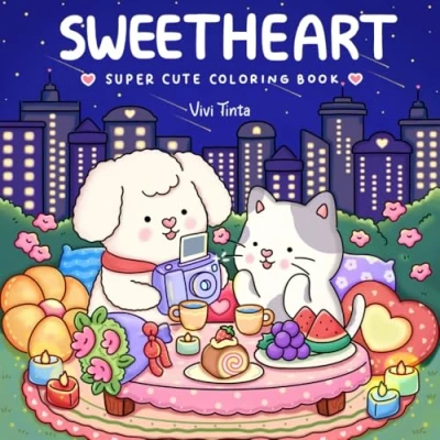 Abbildung von Sweetheart: Coloring Book for Adults &amp; Teens Featuring Adorable Animals Valentines
