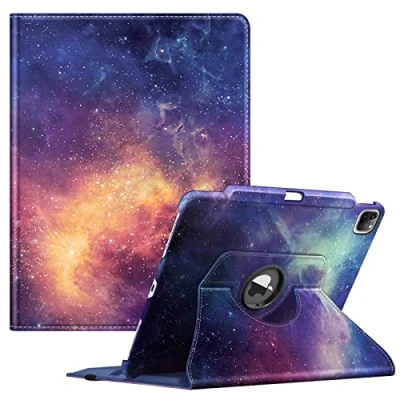 Abbildung von Fintie Hülle für iPad Pro 12.9 Zoll 6.Generation 2022/iPad 2021/2020/2018 mit Stifthalter Schutzhülle Cover 360 Grad drehbarem Ständer und Auto Schlaf/Wach Funktion, Die Galaxie