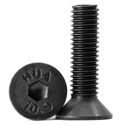 Abbildung von (30 Stück) M6x45mm Senkkopfschrauben mit Innensechskant Schrauben 10,9 Grad Kohlenstoffstahl Innensechskantschraube Vollgewinde schwarz