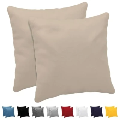 Abbildung von Dreamzie Kissenbezug 65 x cm (Set mit 2) 100% Jersey Baumwolle 150 g/qm Kissenbezüge Beige Für Kissen Kissenhülle Resistent und Hypoallergen