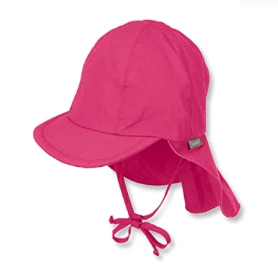 Abbildung von Sterntaler Unisex Kinder Schirmmütze mit Nackenschutz Bindebänder und einsteckbaren Ohrenklappen Kindermütze, Magenta, 41