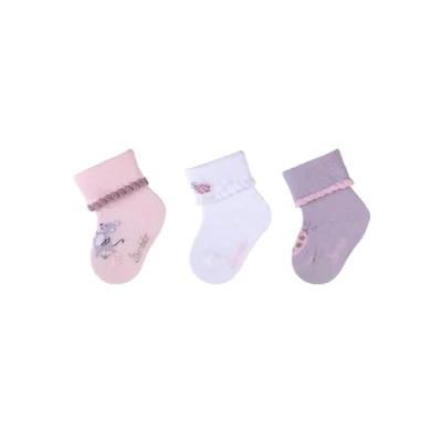 Abbildung von Sterntaler Baby Socken 3er Pack Maus für Mädchen Babysocken mit Motiven Babys im Set leicht, flexibel und strapazierfähig rosa, 14