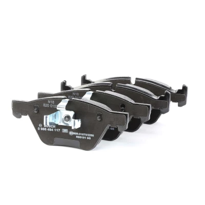 Abbildung von BOSCH 0 986 494 117 Bremsbelagsatz Low Metallic mit Kolbenclip, Anti Quietsch Blech BMW: 3 Touring, Saloon, Coupe