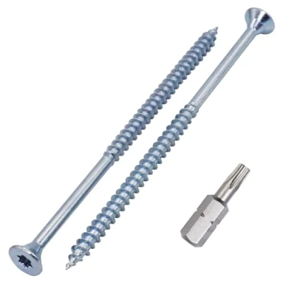 Abbildung von SKIR&#039;CO (20 Stück) Holzschrauben aus verzinktem Stahl 5,0 x 100 mm, Torx Senkkopfschrauben, Spanplattenschrauben, Teilgewinde