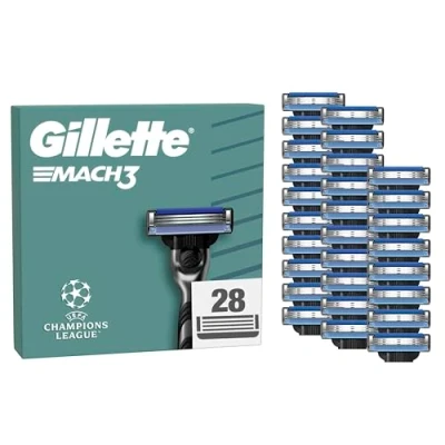 Abbildung von Gillette Mach3 Standard Rasierklingen für Männer, 28 Ersatzklingen, mit Gleitstreifen ein sanftes Gleiten und NEUER Klingenbeschichtung