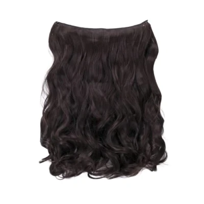 Abbildung von CAISHA 50cm 1 Tresse Extension mit Gummiband Extensions Haarverlängerung Haarteil Leicht Gewellt Rotbraun E105