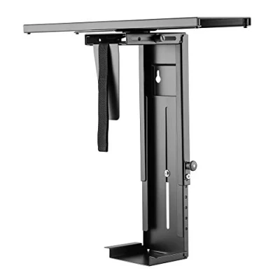 Abbildung von RICOO PC Halterung unter Schreibtisch Computerhalterung für Untertisch TRH 05 bis 10Kg &amp; 360 Grad Drehbar Flexibel Schwenkbar Computer Server Rack Gehäuse Tischhalterung