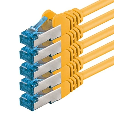 Abbildung von 1aTTack.de 3 Meter CAT6a Netzwerkkabel gelb 5 Stück CAT 6 A Patchkabel 10000 Mbit s SFTP PIMF 500 MHz kompatibel zu CAT5 CAT6 CAT7 DSL Internet Switch Router