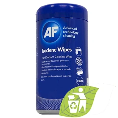 Abbildung von AF Isoclene Wipes; wiederverschließbare Dose mit 100 Isopropanol getränkten Reinigungstüchern