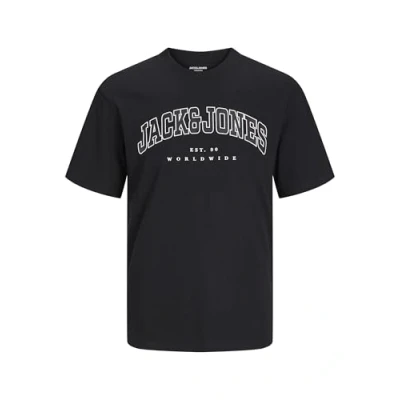 Abbildung von Jack &amp; Jones Junior Jjecaleb Varsity TEE O NECK Tshirt print Black für Kinder, Größe: 128,