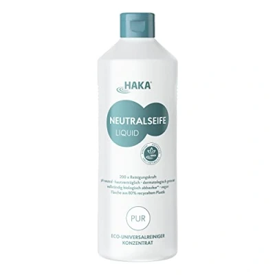 Abbildung von HAKA Neutralseife Liquid, Allzweckreiniger, Universalreiniger für den Haushalt und Auto, pH neutrales Reinigungsmittel, Konzentrat, Frischeduft, 1L