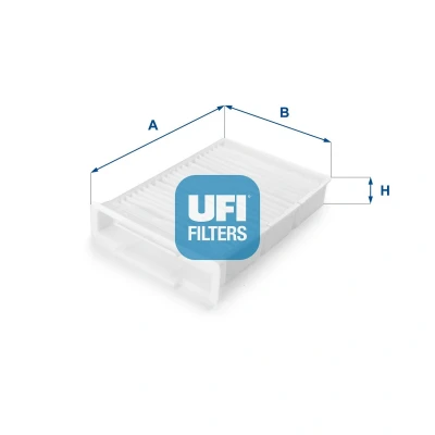 Abbildung von UFI 53.132.00 Innenraumfilter Partikelfilter 212 147 30 CITROËN: C1 I, PEUGEOT: 107 Hatchback, TOYOTA: Aygo