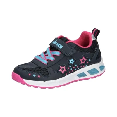 Abbildung von Lico Jungen Mädchen Blinky Girl Sneaker, Marine/Pink/Türkis, 26 EU