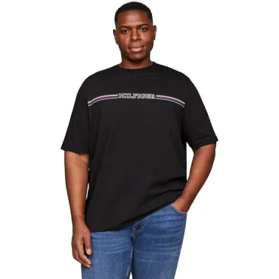 Abbildung von Tommy Hilfiger Stripe Chest Tshirt print, Herren, Größe: XXL, Black