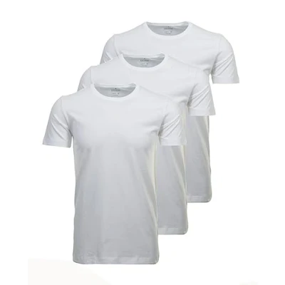Abbildung von RAGMAN Herren T Shirt 3er Pack Rundhals, Weiss, L