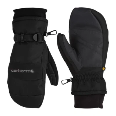 Abbildung von Carhartt Herren W.p. wasserdichte, isolierte Fäustlinge Handschuhe für kaltes Wetter, Schwarz, Small